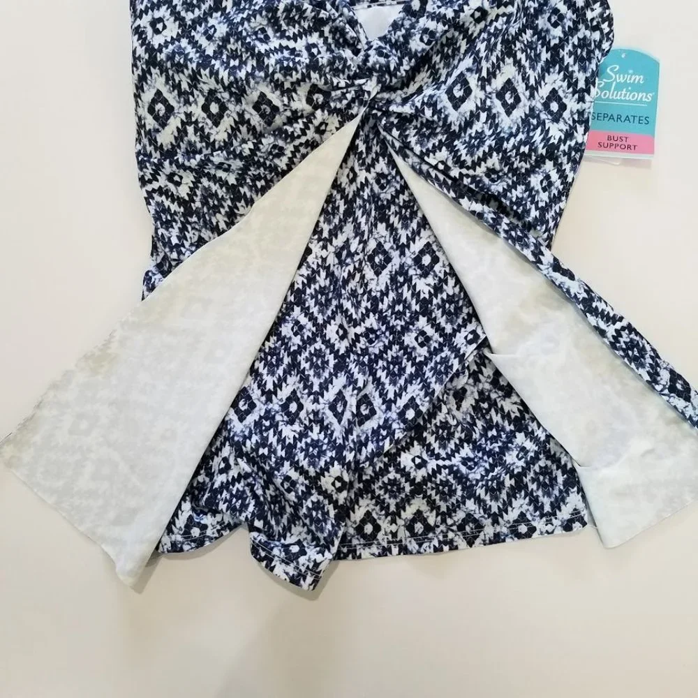 Swim Solutions Twist-Front Flyaway Tankini Top - Picture 6 of 9